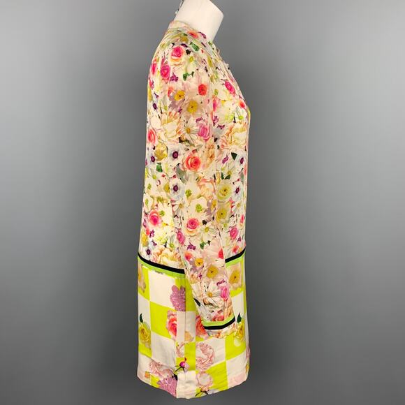 MSGM Size M Multi-Color Floral Long Sleeve Shift Dress - Picture 2 of 5